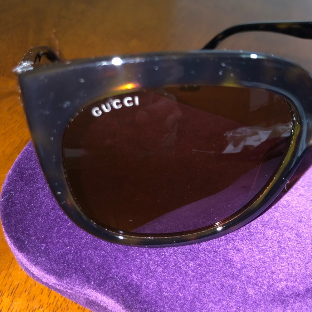 Gucci Havana Tortoiseshell Sunglasses 57mm Brown Lens Women’s NEW Authentic - Picture 4 of 16